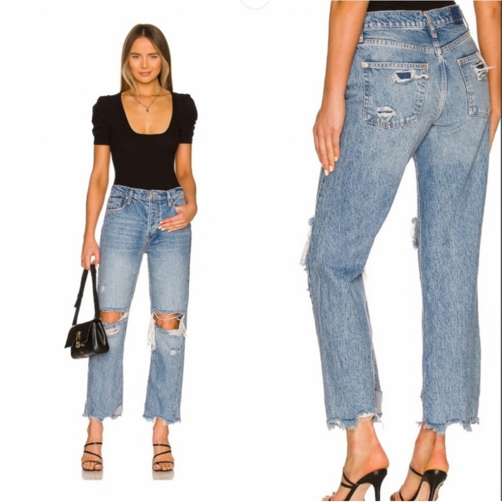 Free people We The Free Medium Blue Straight Leg Jeans